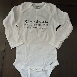 White long sleeve onesie.